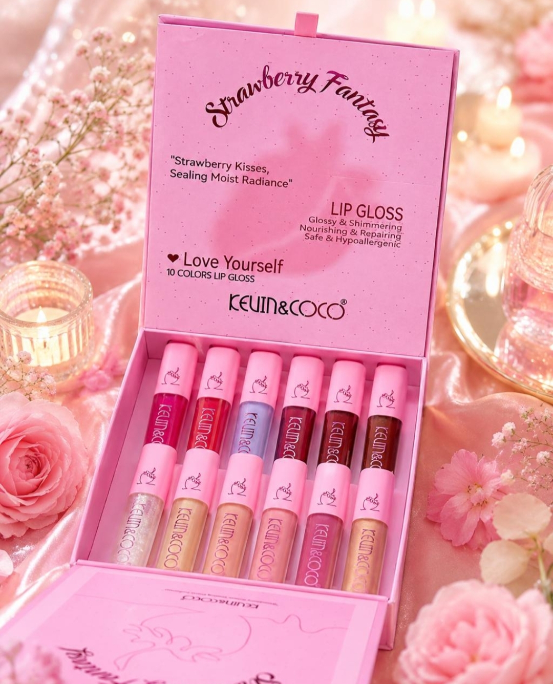 Strawberry Dream 10-Color Lip Gloss Set - Image 2